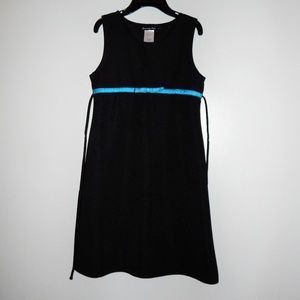 Disorderly Kids Black Sleeveless Dress Blue Accent
